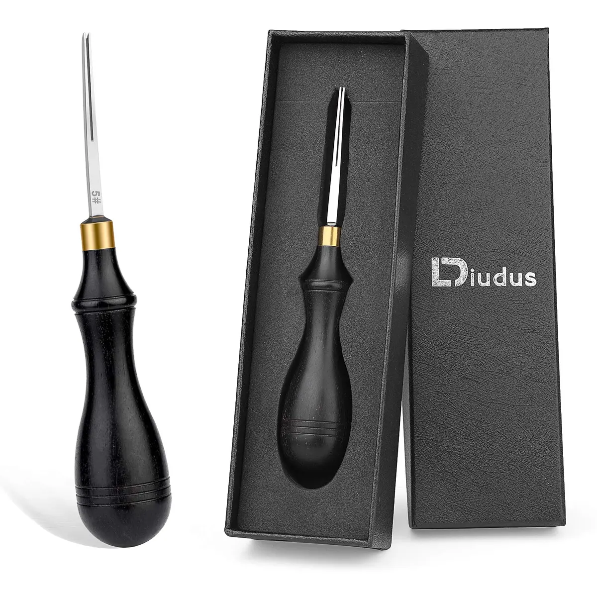 DIUDUS Leather Edge Beveler Tool 0.6mm | Professional Leathercraft Beveler for Edging & Skiving - main product image