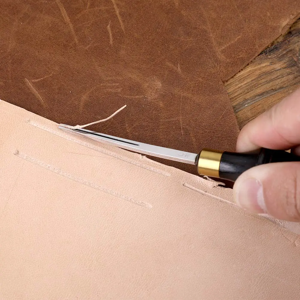 DIUDUS Leather Edge Beveler Tool 0.6mm | Professional Leathercraft Beveler for Edging & Skiving - view 4