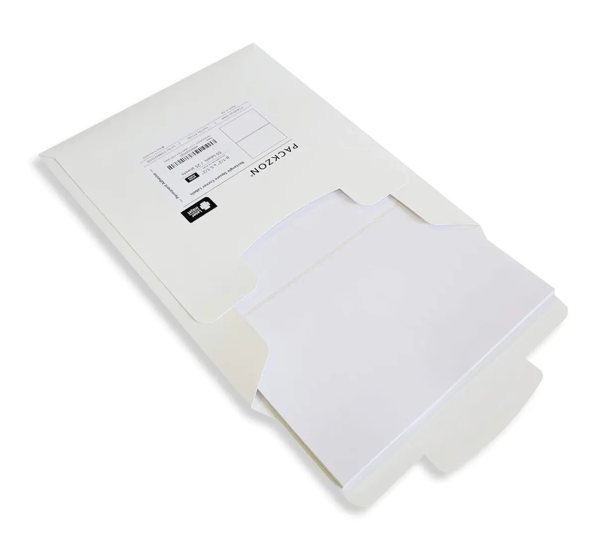 PACKZON Shipping Labels 8.5 x 5.5 Inches (50 Labels) | Heavyweight Paper for Laser & Inkjet Printers - main product image