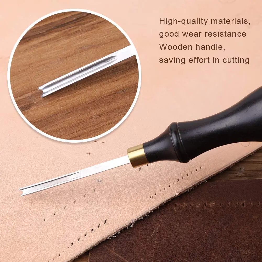 DIUDUS Leather Edge Beveler 2.25mm (1#) with Wood Handle | Essential Leather Crafting Tool for Smooth Edges - view 6
