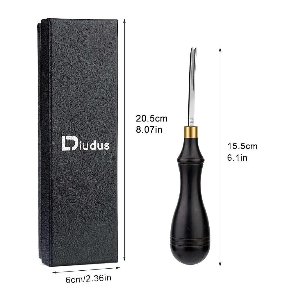 DIUDUS Leather Edge Beveler 2.25mm (1#) with Wood Handle | Essential Leather Crafting Tool for Smooth Edges - view 2