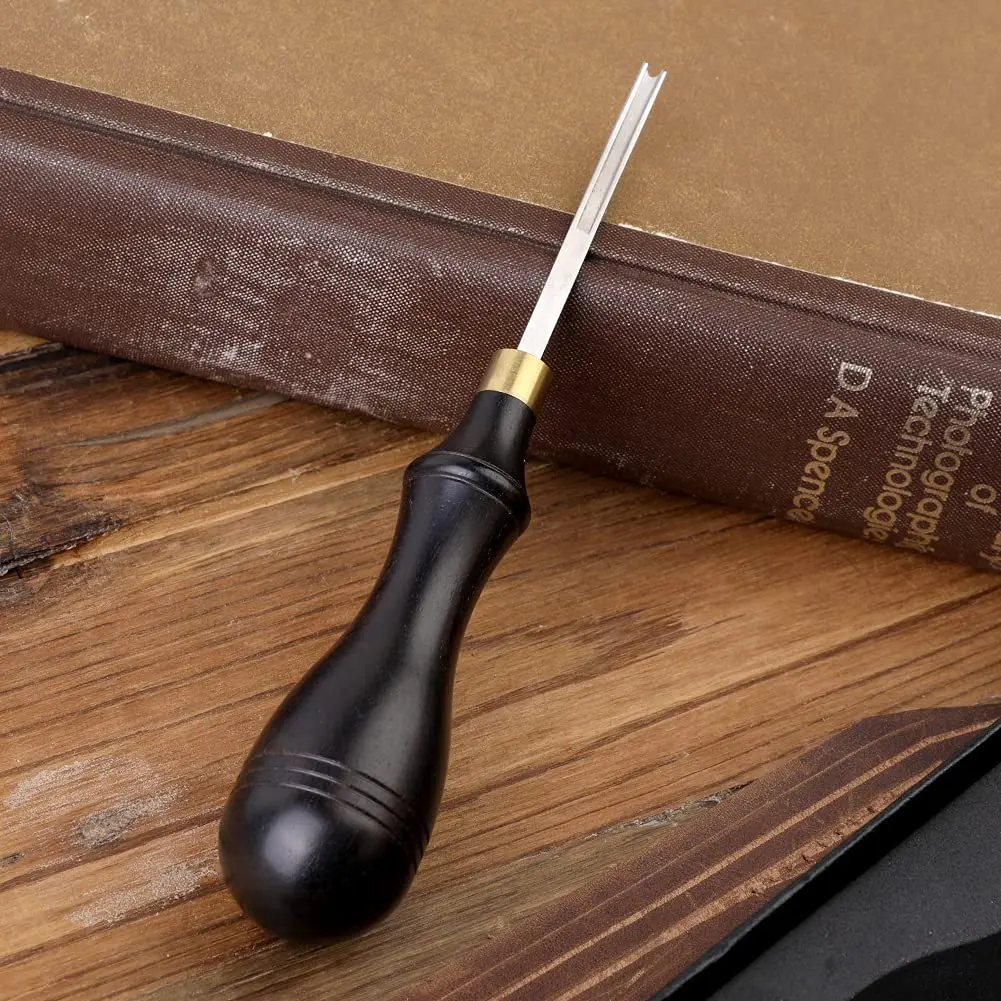 DIUDUS Leather Edge Beveler 2.25mm (1#) with Wood Handle | Essential Leather Crafting Tool for Smooth Edges - view 4