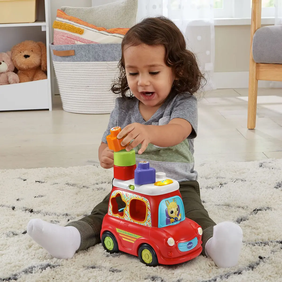 VTech Sort and Go Smart Car, Red | Interactive Learning Toy for 12-36 Months - view 6