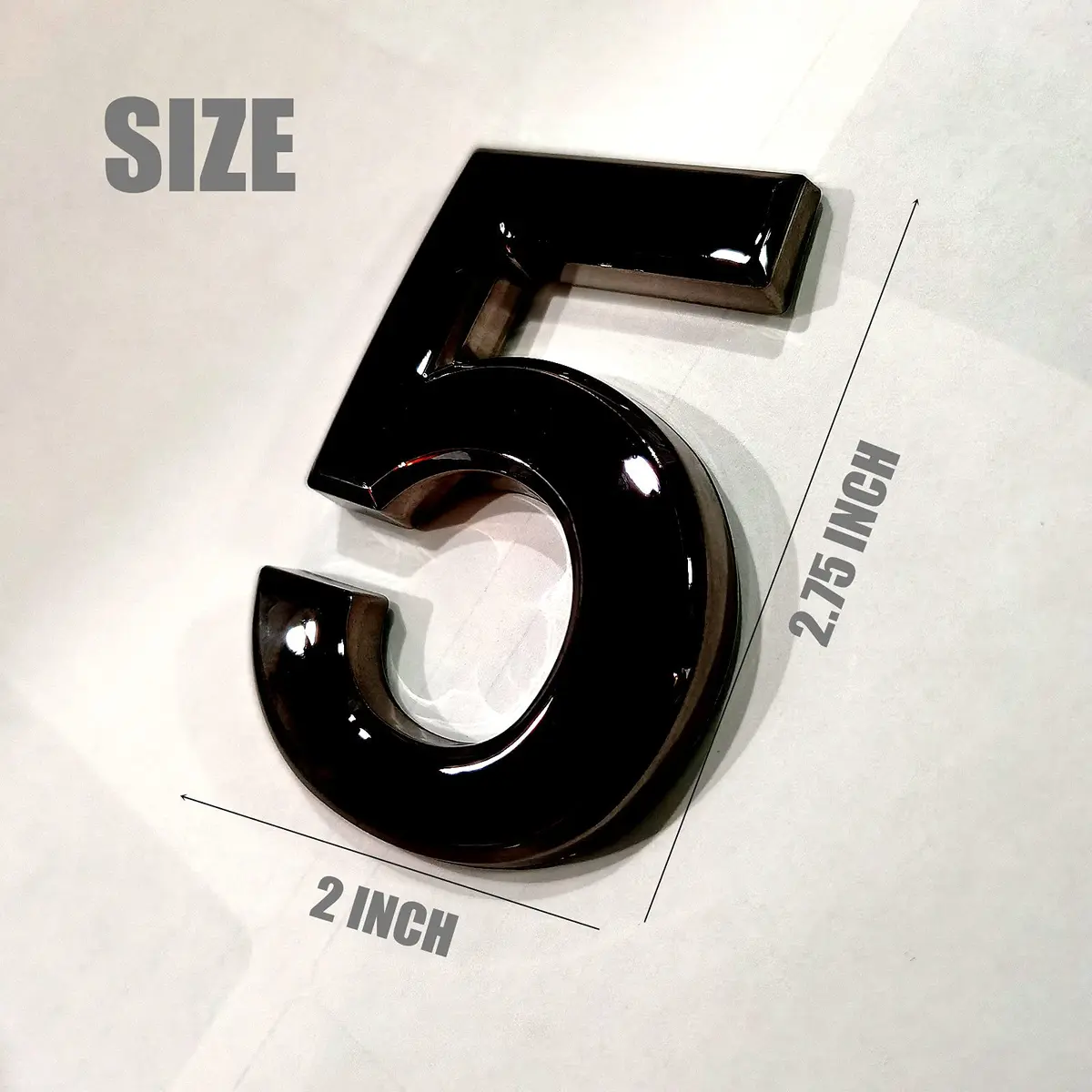 HopeWan Black Mailbox Numbers 7cm (2.75 inch) Pack of 10 | Self-Adhesive Waterproof ABS Plastic - view 5