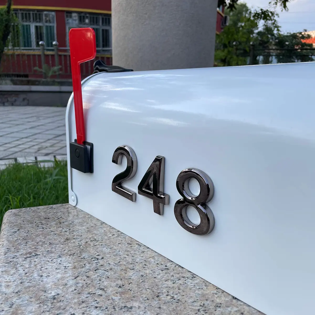 HopeWan Black Mailbox Numbers 7cm (2.75 inch) Pack of 10 | Self-Adhesive Waterproof ABS Plastic - view 2