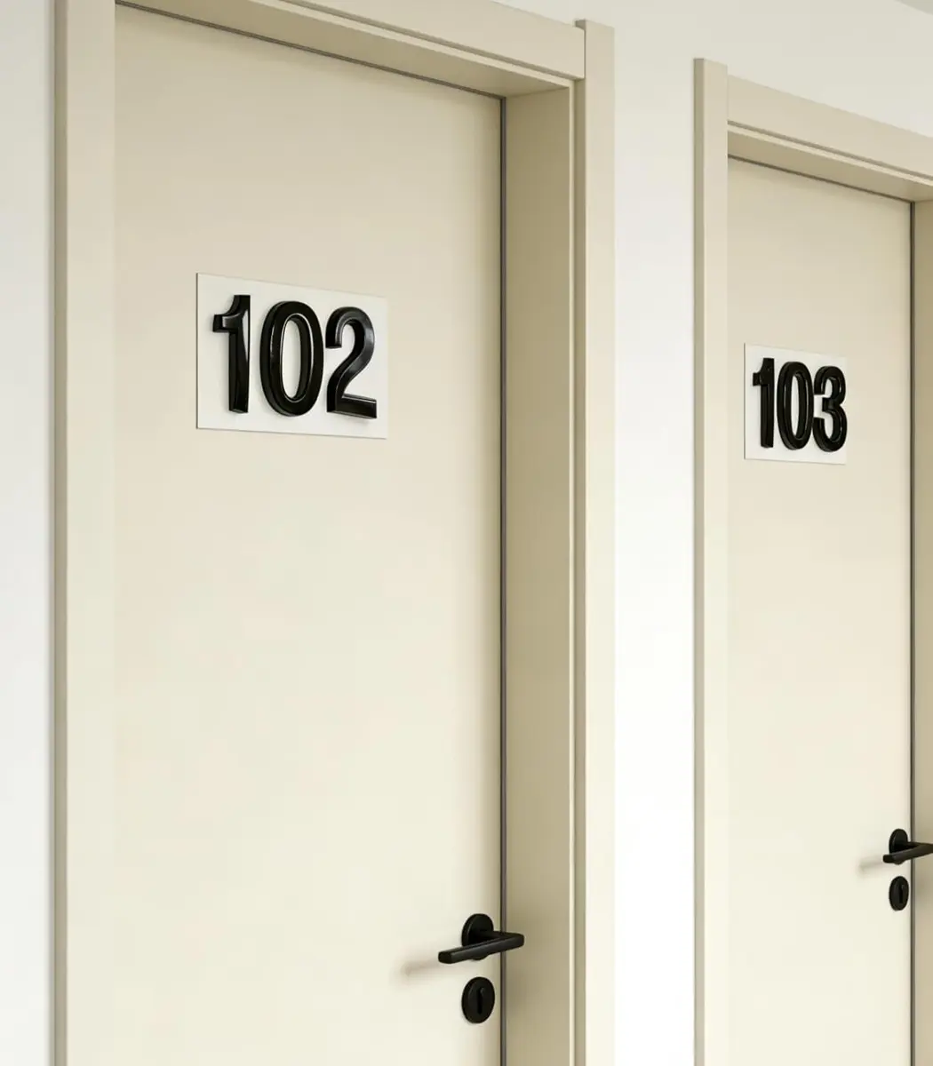HopeWan Black Mailbox Numbers 7cm (2.75 inch) Pack of 10 | Self-Adhesive Waterproof ABS Plastic - view 3