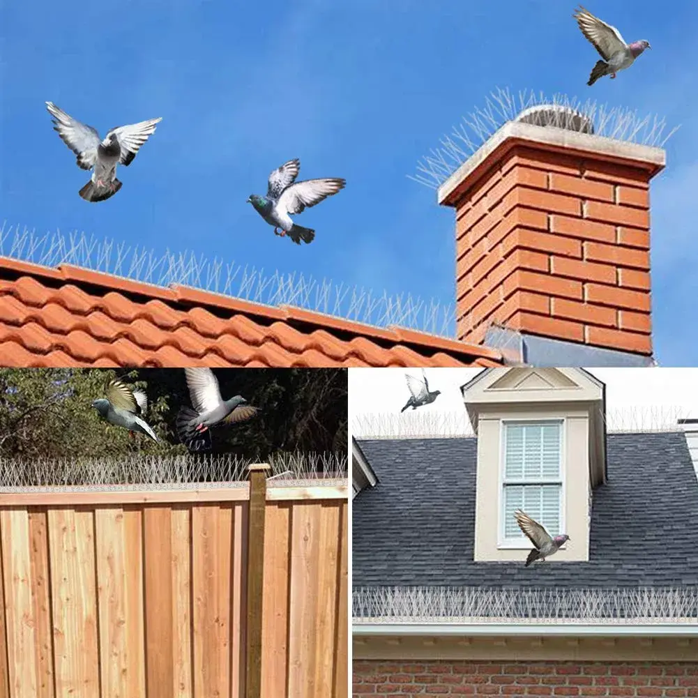 aushucu Stainless Steel Bird Spikes 3.35m (11 Feet) | 10-Piece Set for Roofs & Fences - view 5