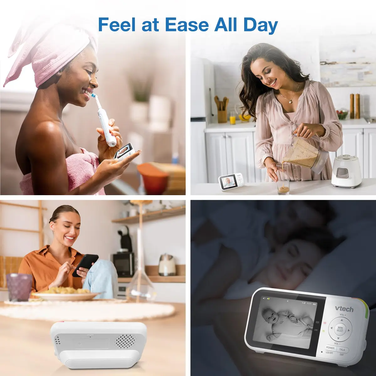 VTech VM819 Baby Monitor with 2.8-Inch LCD Screen | No WiFi, 1000ft Range, Night Vision, Two-Way Talk, Temperature Sensor, Sound-Activated Screen, Lullabies - view 4