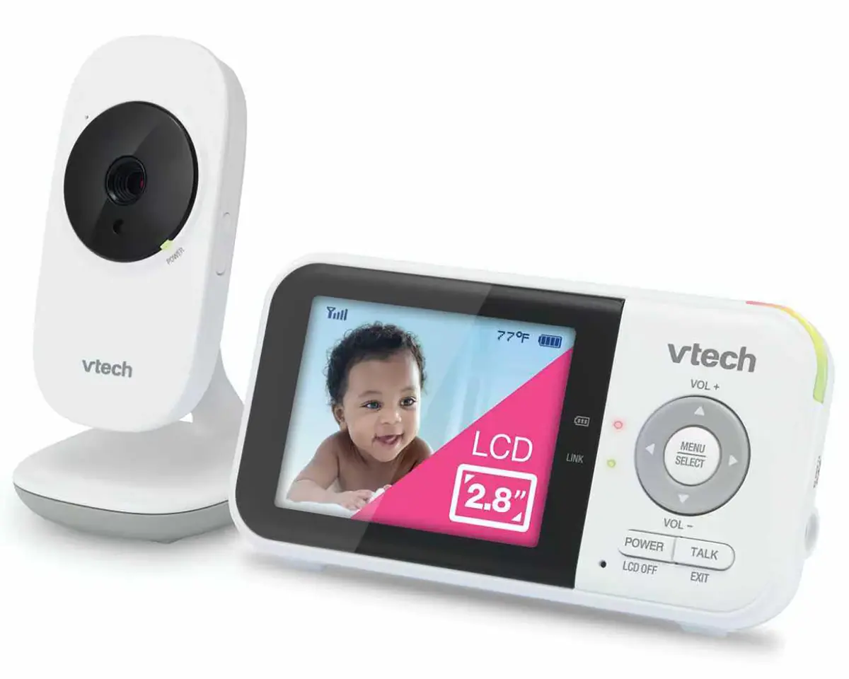 VTech VM819 Baby Monitor with 2.8-Inch LCD Screen | No WiFi, 1000ft Range, Night Vision, Two-Way Talk, Temperature Sensor, Sound-Activated Screen, Lullabies - main product image