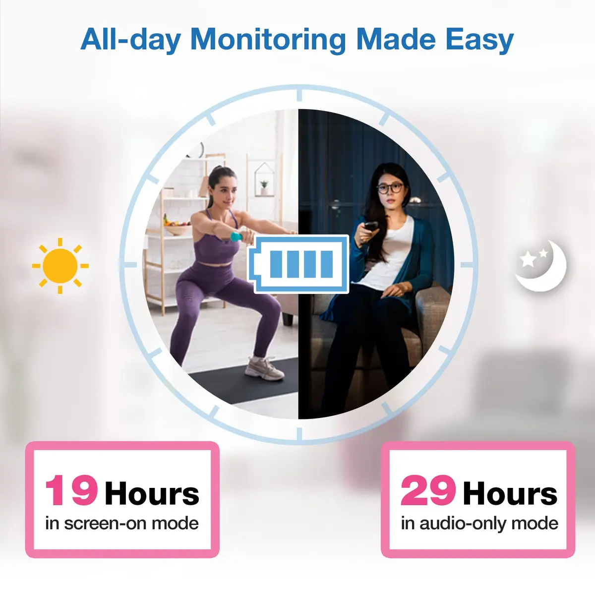 VTech VM819 Baby Monitor with 2.8-Inch LCD Screen | No WiFi, 1000ft Range, Night Vision, Two-Way Talk, Temperature Sensor, Sound-Activated Screen, Lullabies - view 7