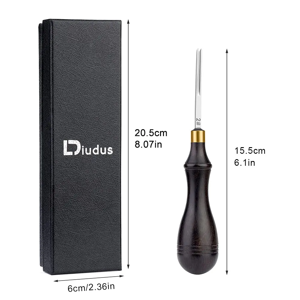 DIUDUS 1.8mm Leather Edge Beveler Tool with Wood Handle | Essential Leathercraft Tool for Smooth Edges - view 2