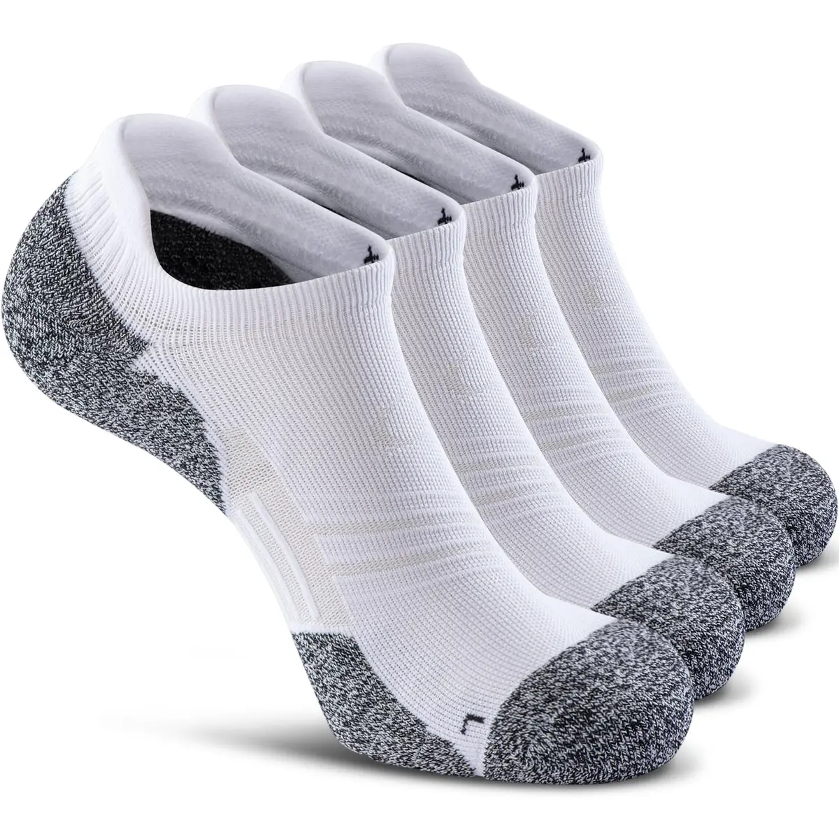 CWVLC No Show Sports Compression Socks 4-pairs | Moisture Wicking, Anti-Blister, Arch Support, Low Cut - main product image