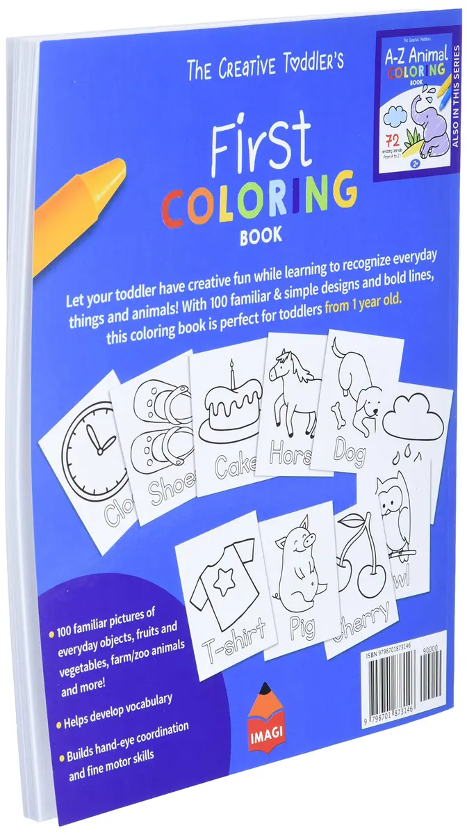 Majosta The Creative Toddler's First Coloring Book Ages 1-3: 100 Everyday Things and Animals to Color and Learn | 103 Pages - view 3