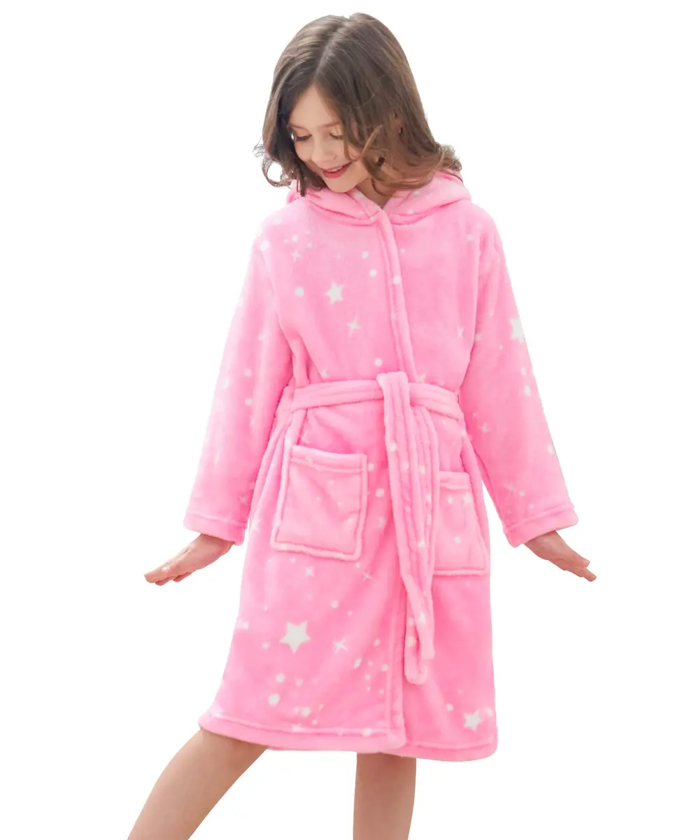 Doctor Unicorn Soft Hooded Rainbow Bathrobe for Girls 10-11 Years | Bright Colors & Premium Polyester - main product image