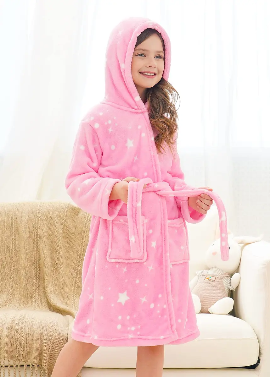 Doctor Unicorn Soft Hooded Rainbow Bathrobe for Girls 10-11 Years | Bright Colors & Premium Polyester - view 2