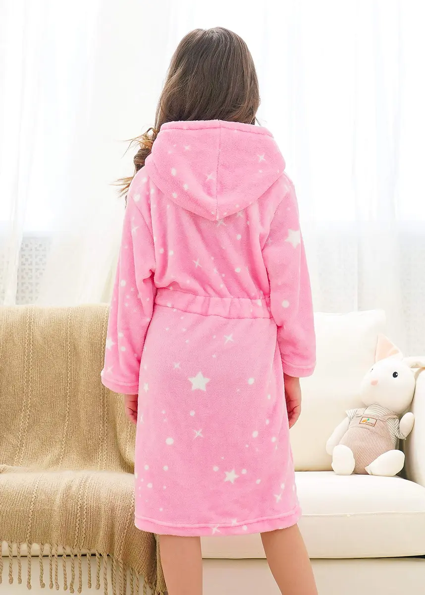 Doctor Unicorn Soft Hooded Rainbow Bathrobe for Girls 10-11 Years | Bright Colors & Premium Polyester - view 4