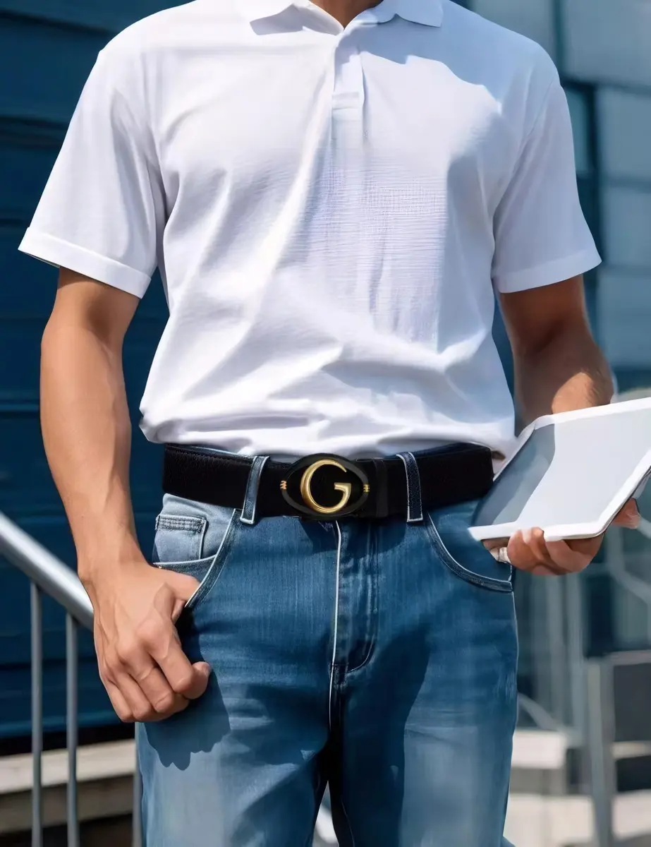 Civantiya Men's Ratchet Belt Leather Belt Adjustable 46-52" | Perfect Fit with Auto-Lock (Black Style 04, 1.38" Wide) - view 5