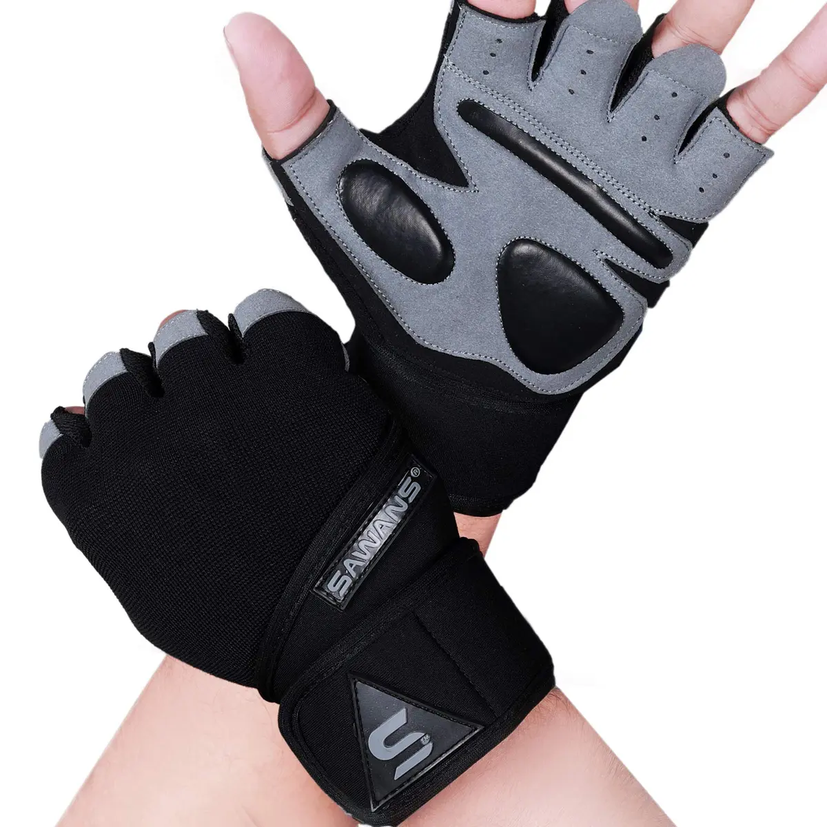 SAWANS Fitness Workout Gloves for Men Women | Breathable, Wrist Support & Padded Grip (S) - main product image