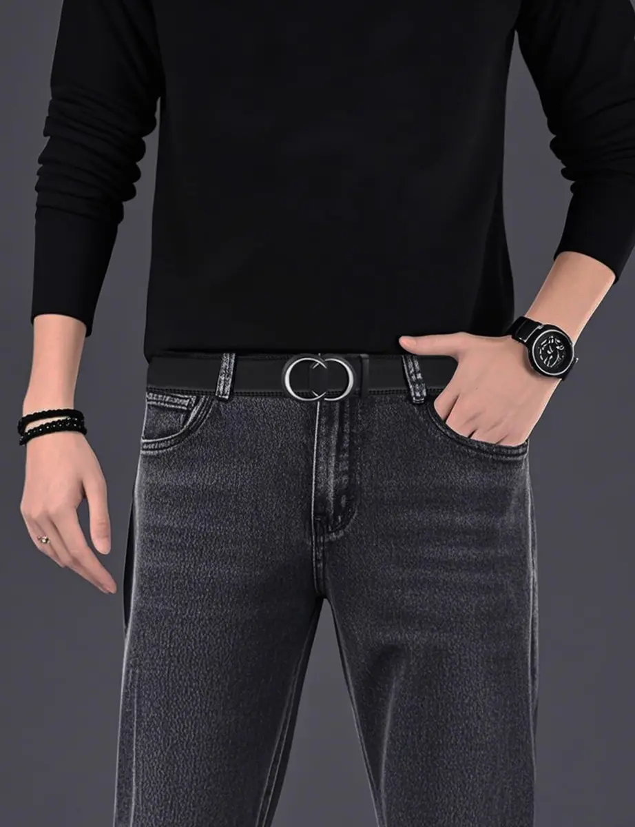 Civantiya Men's Ratchet Belt Leather Belt 36-42" | Perfect Fit with Auto-Lock (Black Style 01, 1.38" Wide) - view 5