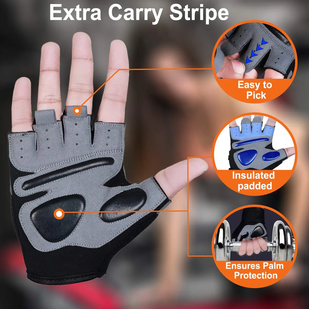 SAWANS Fitness Workout Gloves for Men Women | Breathable, Wrist Support & Padded Grip (M, Short Wrist) - view 3