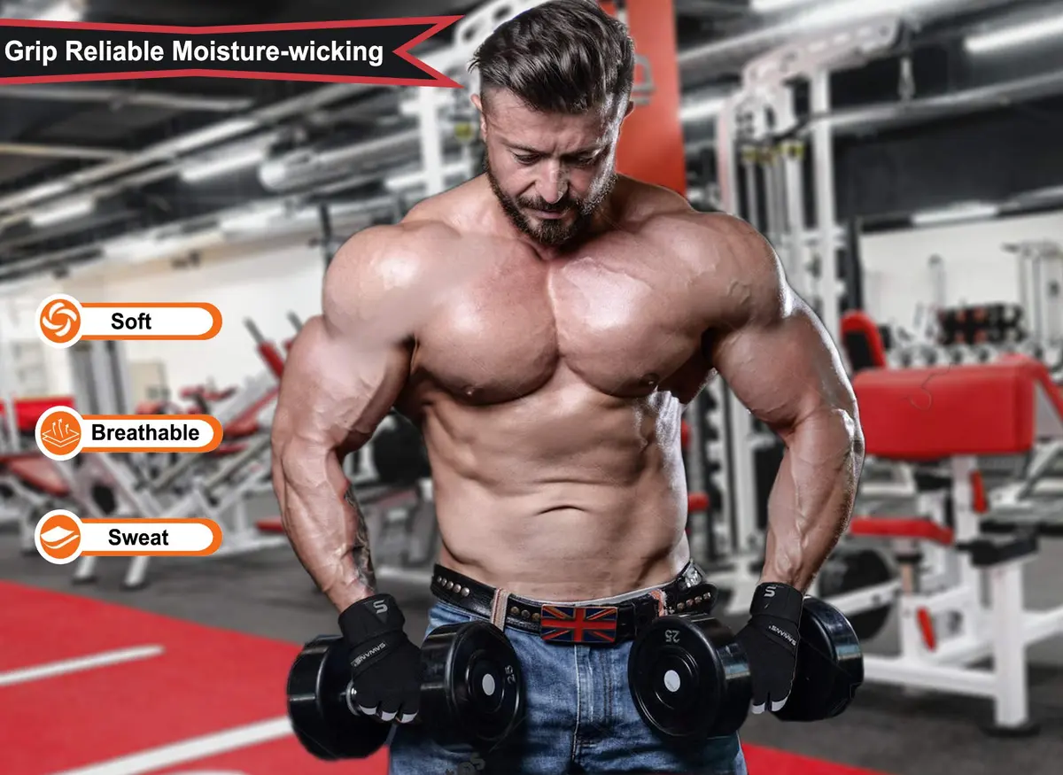 SAWANS Fitness Workout Gloves Gym Weight Lifting Gloves for Men Women Breathable Wrist Support M - view 5