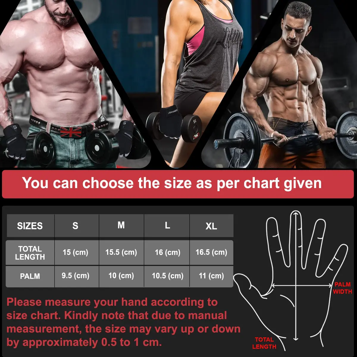 SAWANS Fitness Workout Gloves Gym Weight Lifting Gloves for Men Women Breathable Wrist Support M - view 6