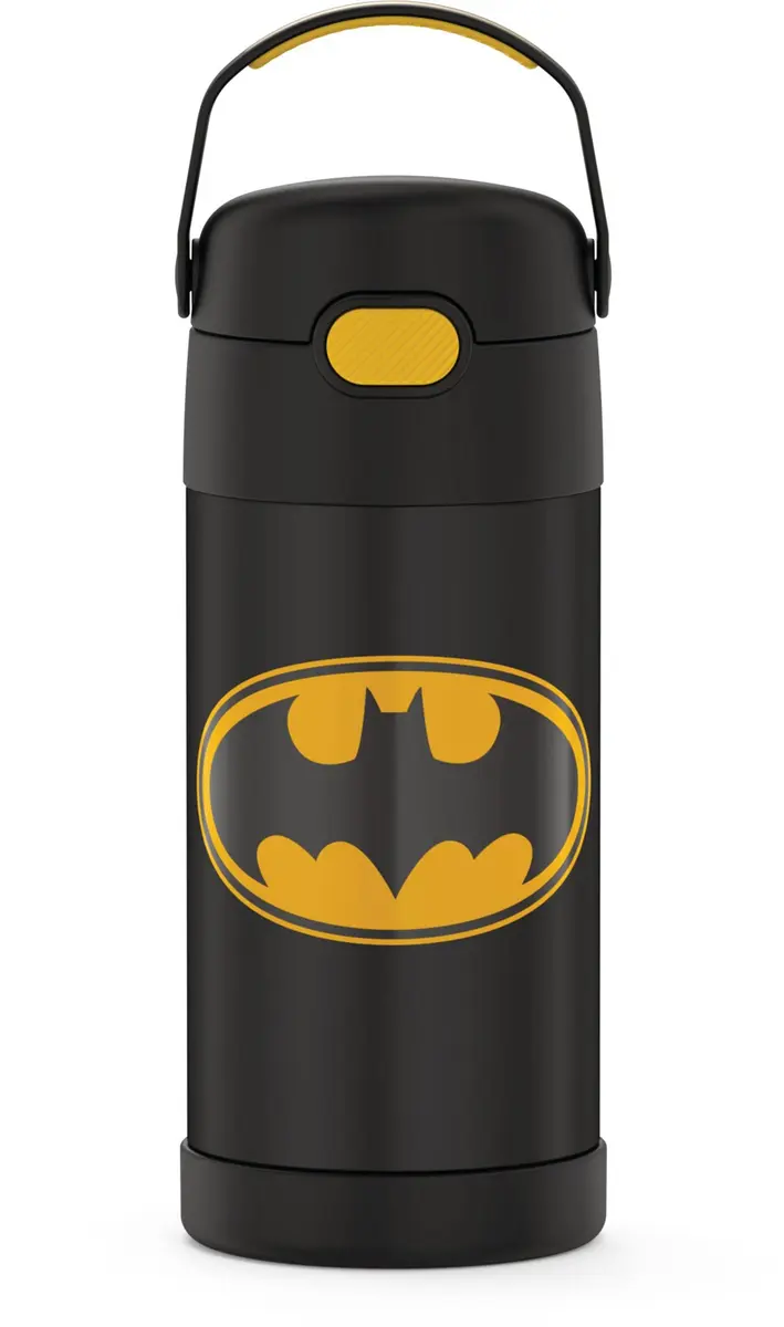 THERMOS FUNTAINER Batman Water Bottle with Straw, 355ml (12oz) | Keeps Drinks Cold for 12 Hours - main product image
