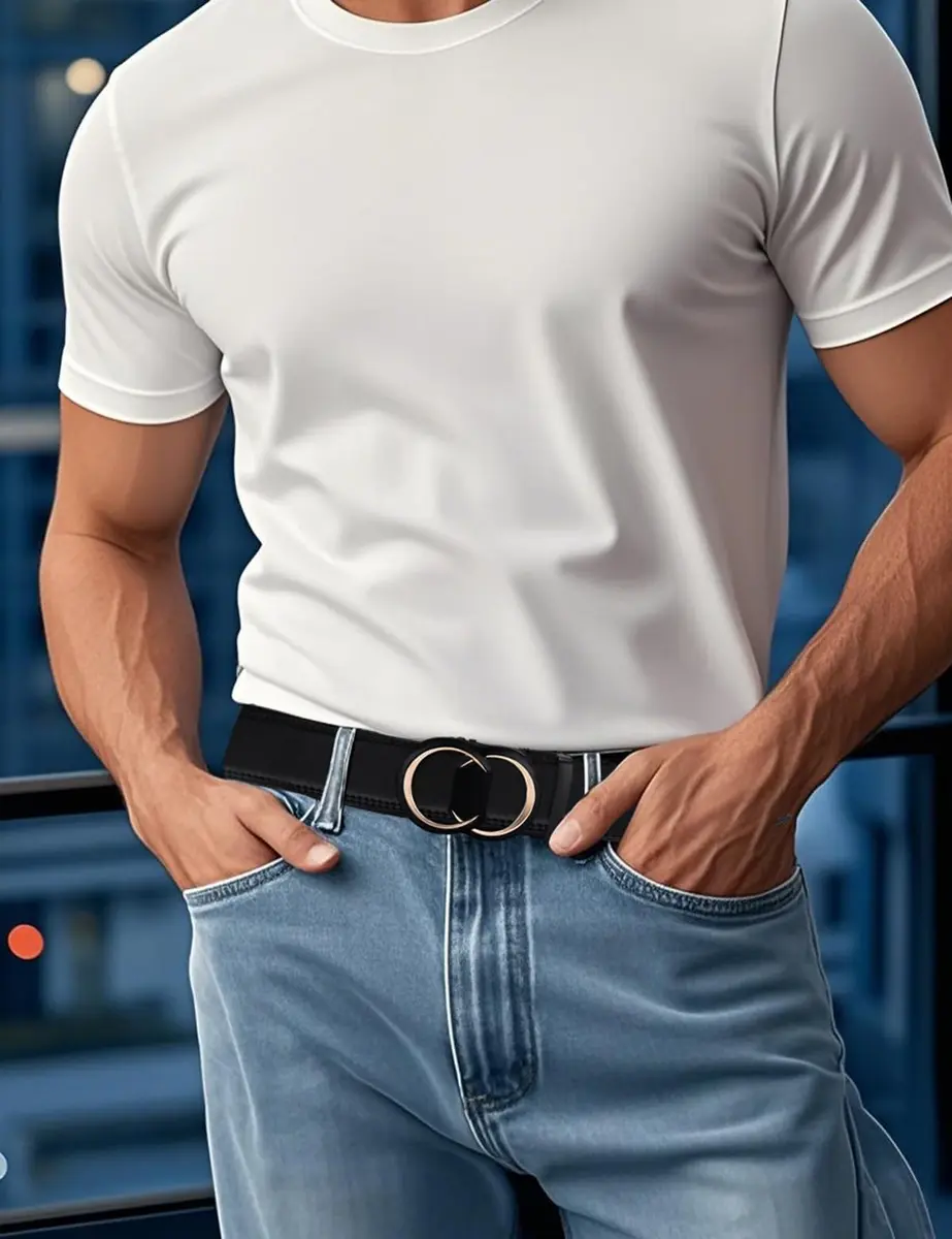 Civantiya Men's Ratchet Belt Leather Belt Adjustable for Men Gift 1 3/8 in (3.49 cm) | Perfect Fit & Urban Style - view 5