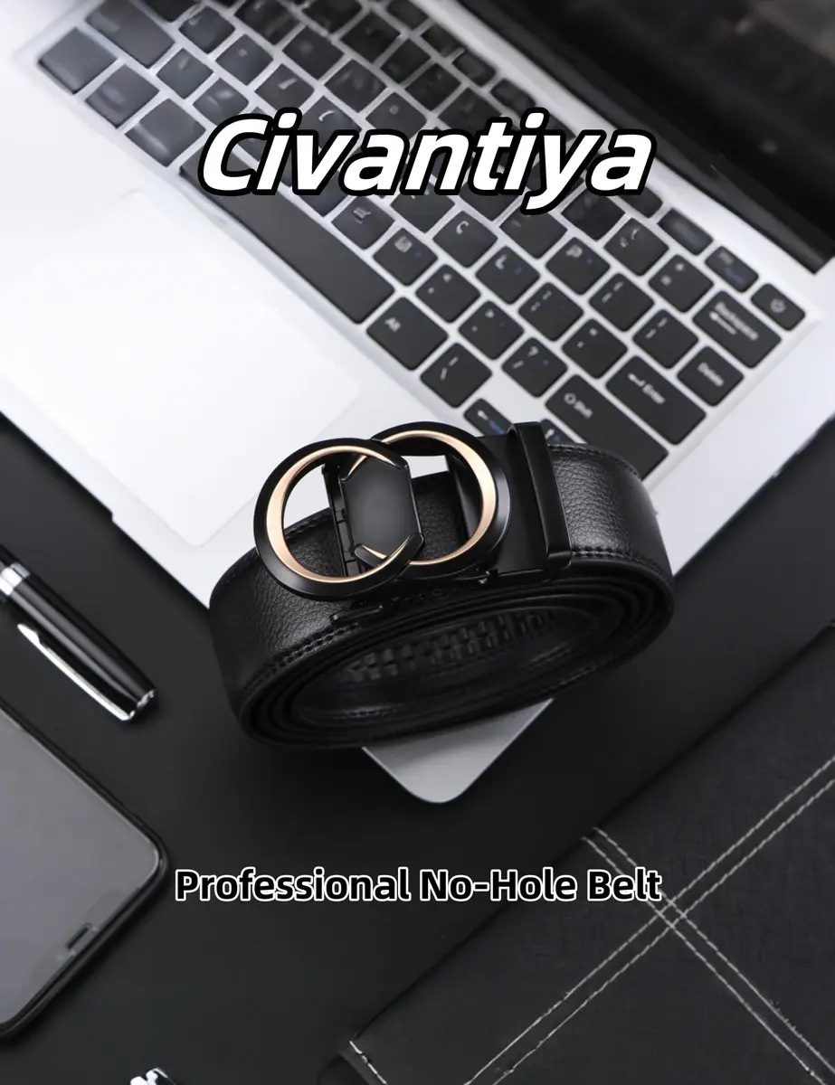 Civantiya Men's Ratchet Belt Leather Belt Adjustable for Men Gift 1 3/8 in (3.49 cm) | Perfect Fit & Urban Style - view 8