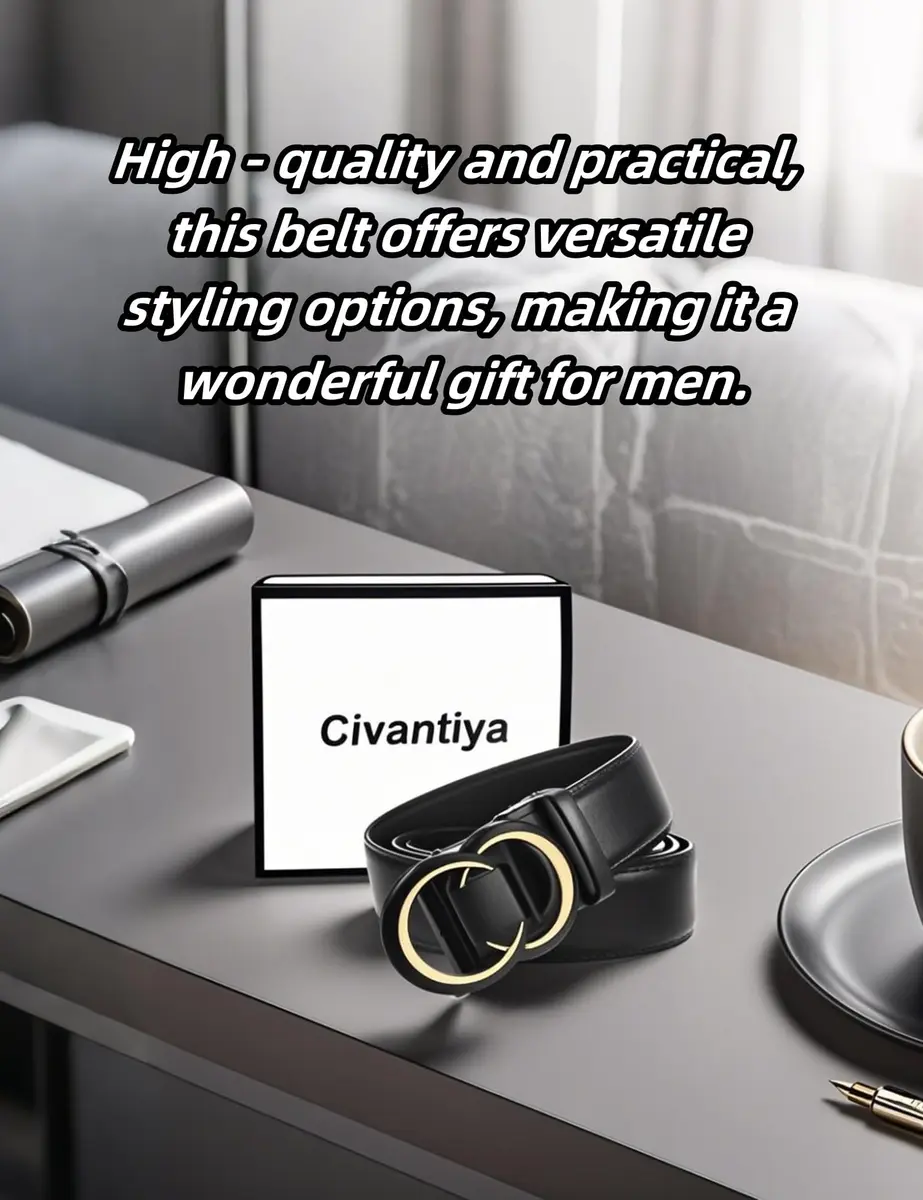 Civantiya Men's Ratchet Belt Leather Belt Adjustable for Men Gift 1 3/8 in (3.49 cm) | Perfect Fit & Urban Style - view 2