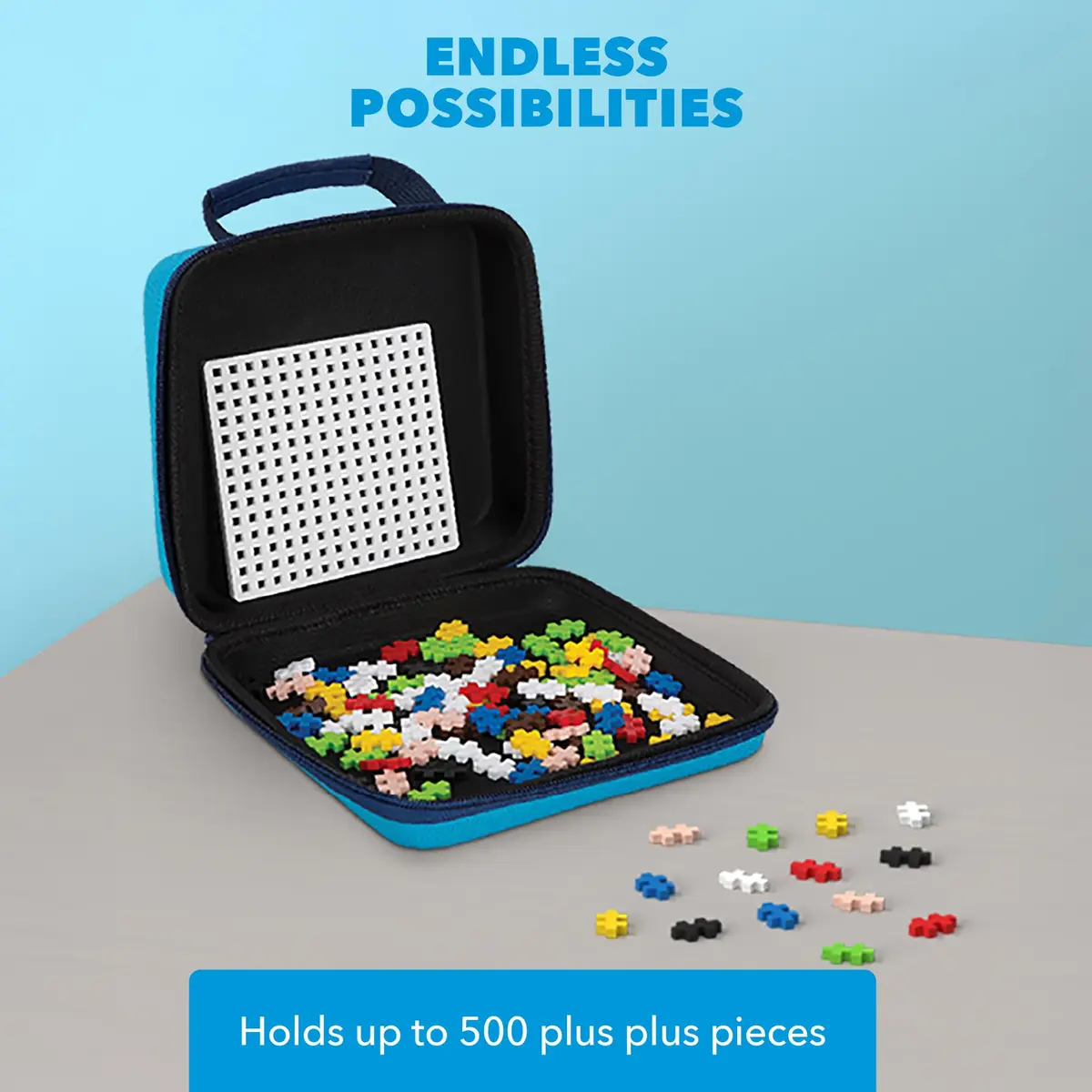 PLUS PLUS Travel Case, 100 Piece Basic Mix | Mini Waffle Blocks for Kids - view 5