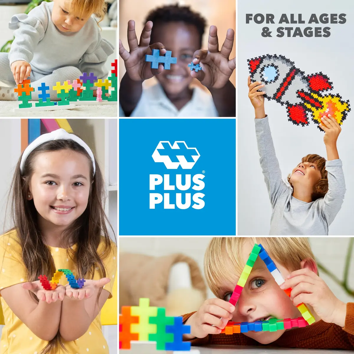 PLUS PLUS Travel Case, 100 Piece Basic Mix | Mini Waffle Blocks for Kids - view 6