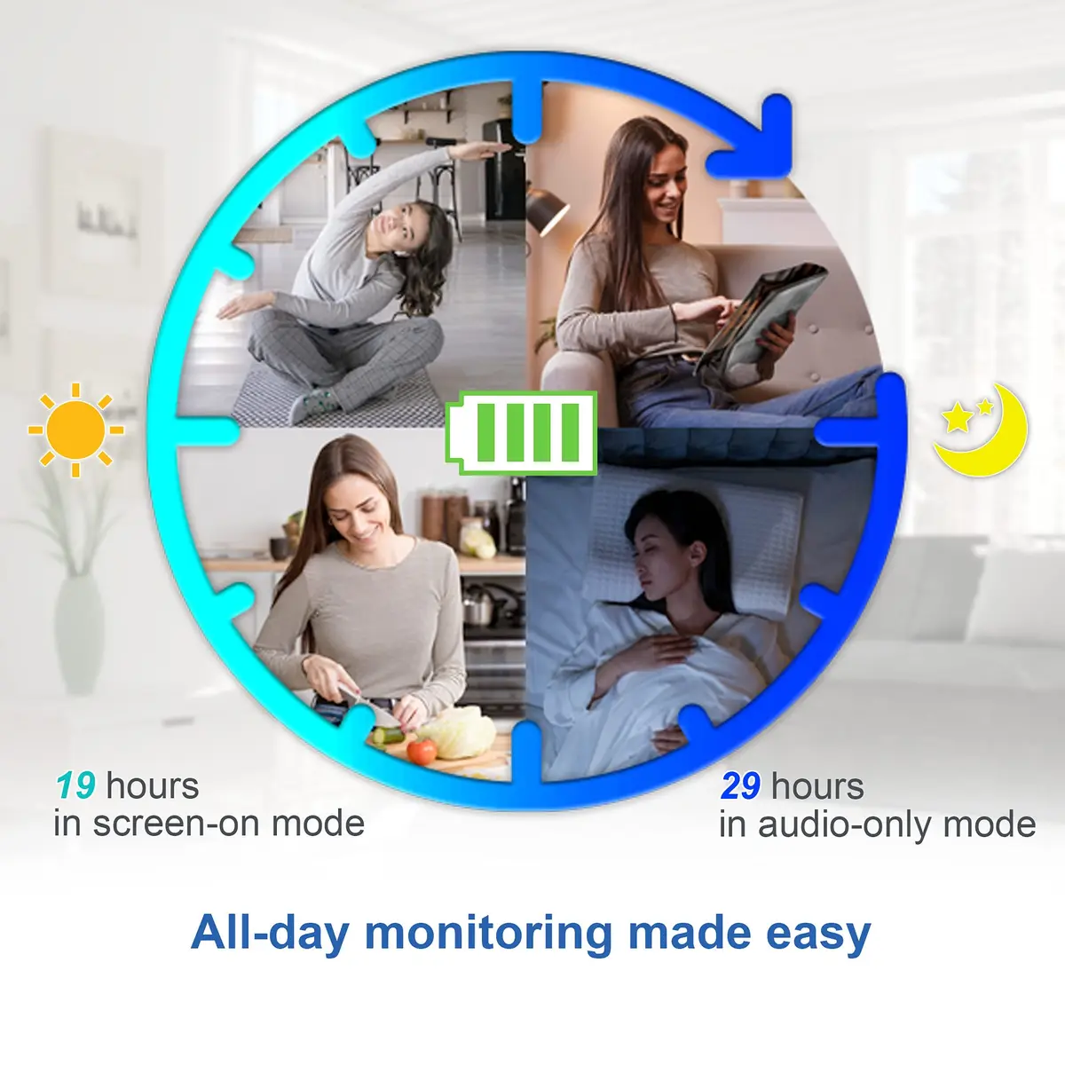VTech VM923 Baby Monitor with Pan-Tilt-Zoom Camera | Secure FHSS Transmission, 19-Hour Battery, 2.8" Screen, 1000ft Range, Temp Sensor, 2-Way Talk - view 4