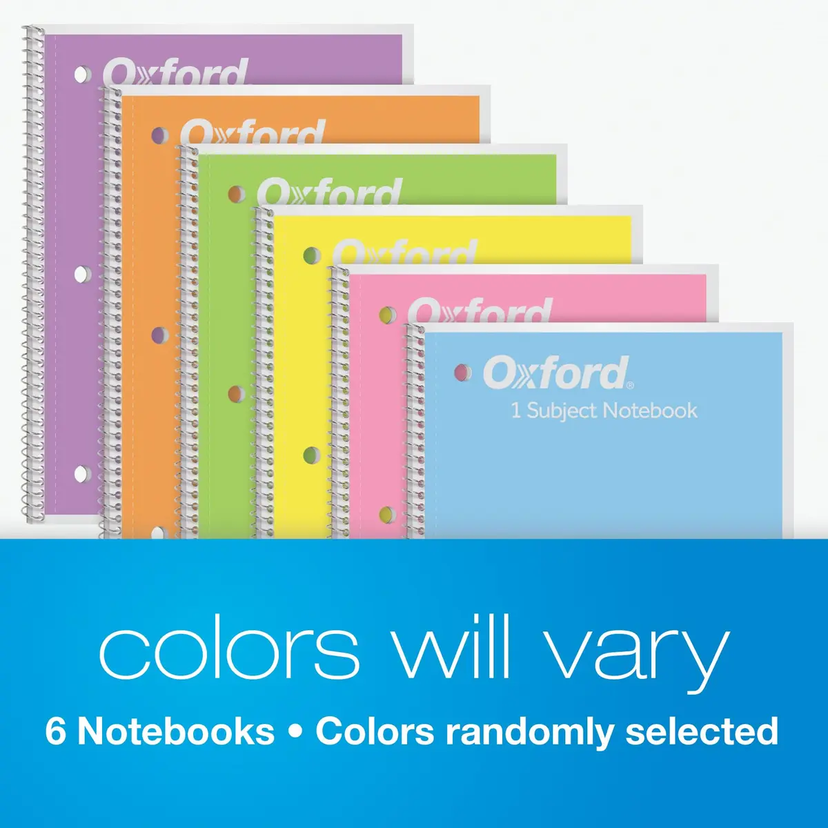 Oxford Pastel Pink Spiral Notebook, 1 Subject, College Ruled, 8 x 10-1/2 Inch, 70 Sheets, Set of 6 - view 6