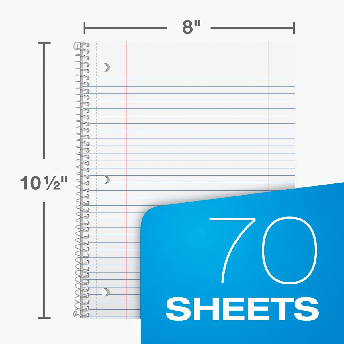 Oxford Pastel Pink Spiral Notebook, 1 Subject, College Ruled, 8 x 10-1/2 Inch, 70 Sheets, Set of 6 - view 2