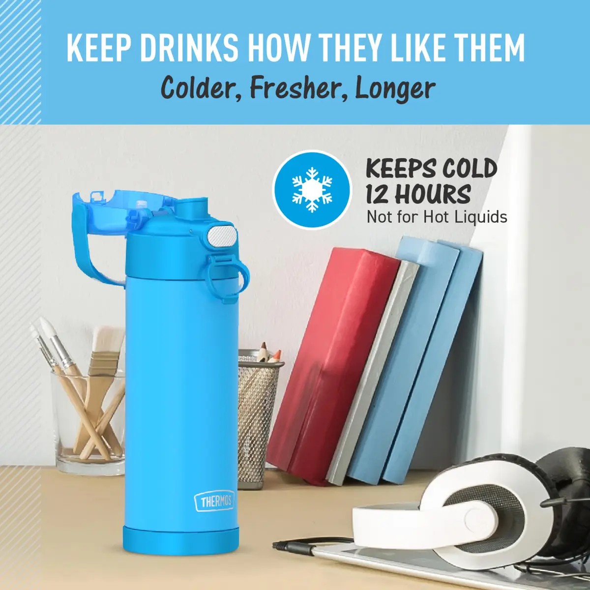 THERMOS FUNTAINER Water Bottle with Spout, 16oz (473ml) | Keeps Drinks Cold for 12 Hours - view 5
