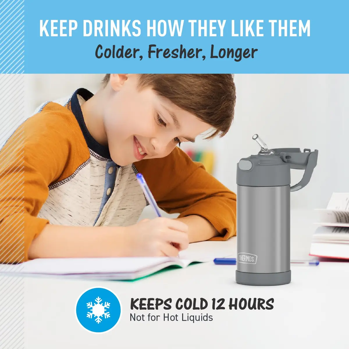 THERMOS FUNTAINER Water Bottle with Straw, 12oz (355ml) | Keeps Drinks Cold for 12 Hours - view 5