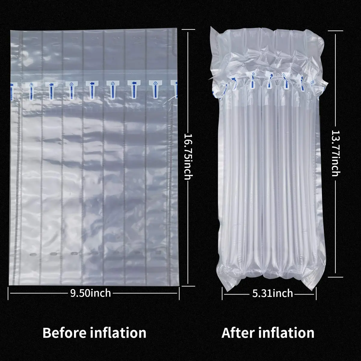 Conilly Wine Bottle Travel Protector Bags, 15 Packs Inflatable Air Column Packaging Bubble Bag with Free Inflator Pump, 16.75 x 9.5 inches | Reusable Wine Bottle Protector for Safe Transportation - view 2