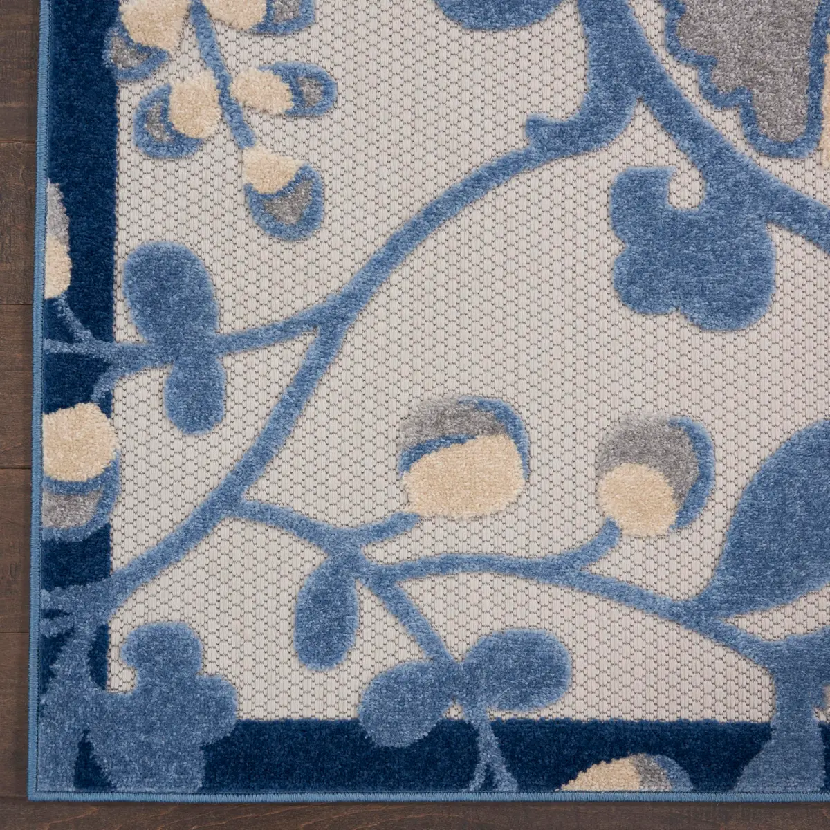 Nourison Home Aloha Blue Grey 9' x 12' Area Rug | Easy Clean, Non Shedding, Indoor/Outdoor Use - view 7