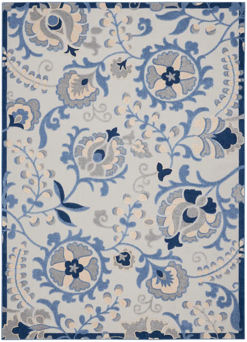 Nourison Home Aloha Blue Grey 9' x 12' Area Rug | Easy Clean, Non Shedding, Indoor/Outdoor Use - view 4