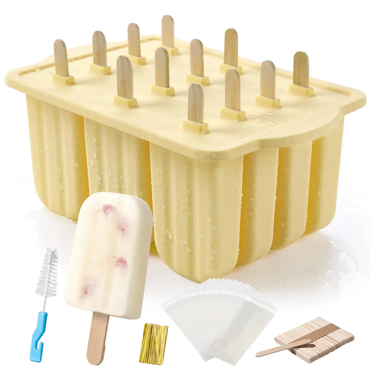 MEETRUE Popsicles Molds 12 Pieces Silicone Popsicle Maker BPA-Free | Easy-Release Ice Pop Mold for Homemade Frozen Treats - main product image