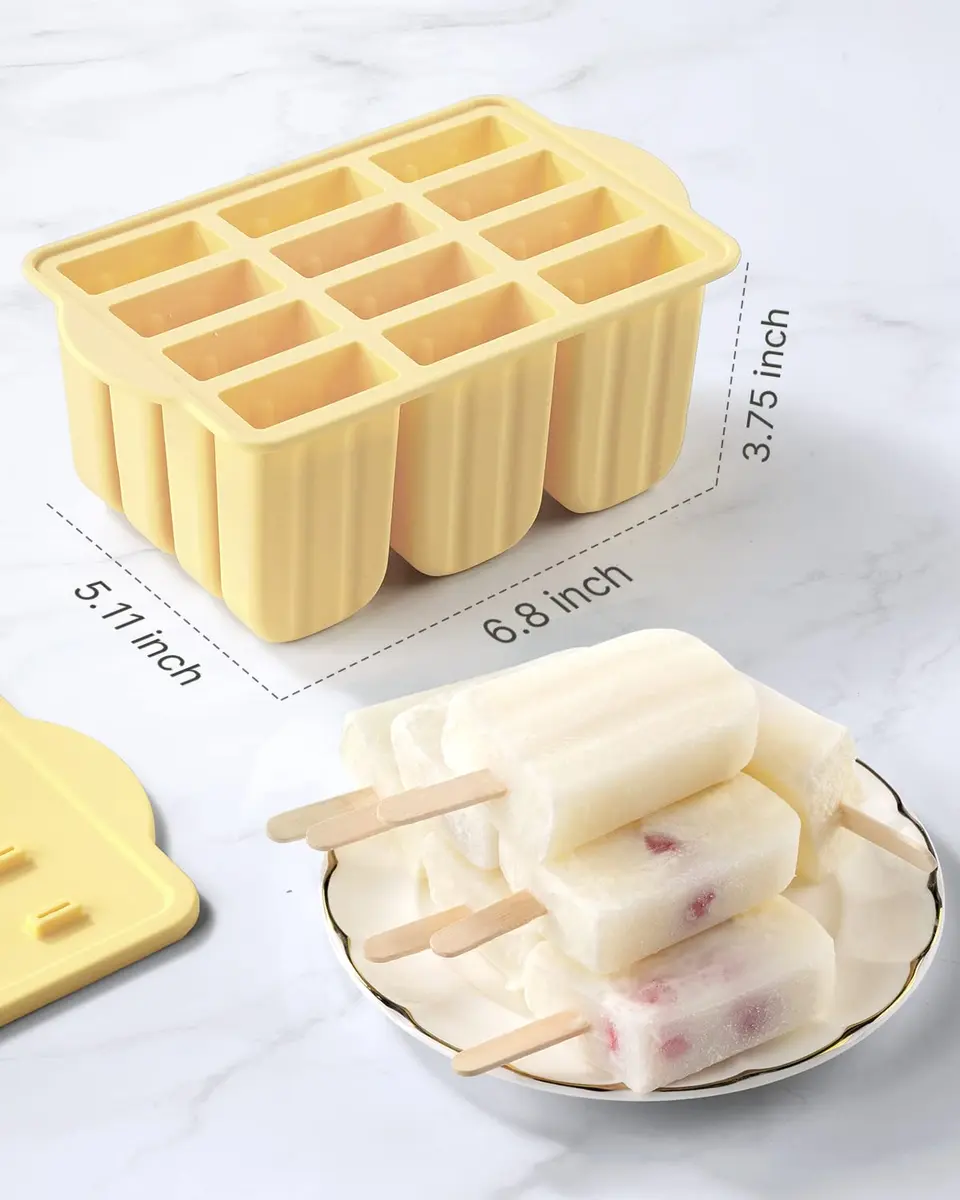 MEETRUE Popsicles Molds 12 Pieces Silicone Popsicle Maker BPA-Free | Easy-Release Ice Pop Mold for Homemade Frozen Treats - view 6
