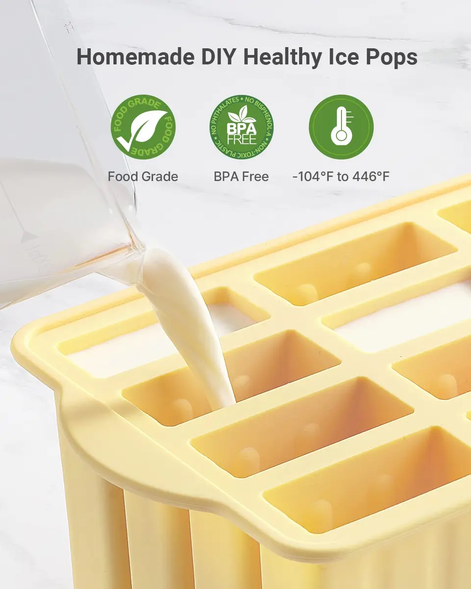 MEETRUE Popsicles Molds 12 Pieces Silicone Popsicle Maker BPA-Free | Easy-Release Ice Pop Mold for Homemade Frozen Treats - view 2