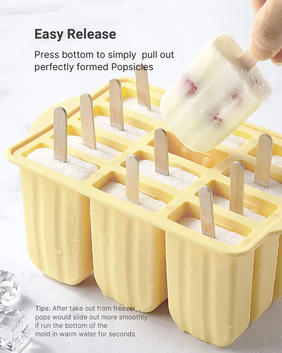 MEETRUE Popsicles Molds 12 Pieces Silicone Popsicle Maker BPA-Free | Easy-Release Ice Pop Mold for Homemade Frozen Treats - view 4