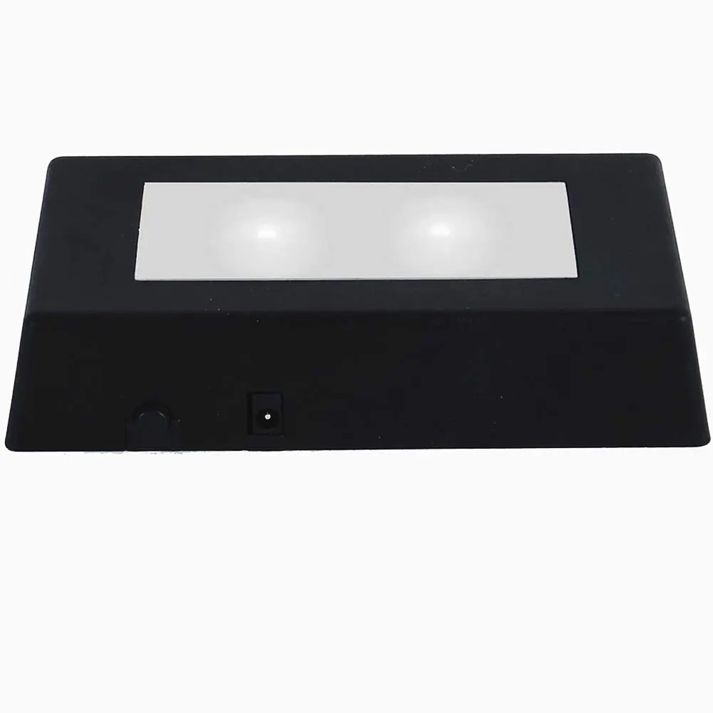 EUSTUMA LED Light Base Rectangle Display Stand Small Black | Color Changing Light for 3D Crystal Art - main product image