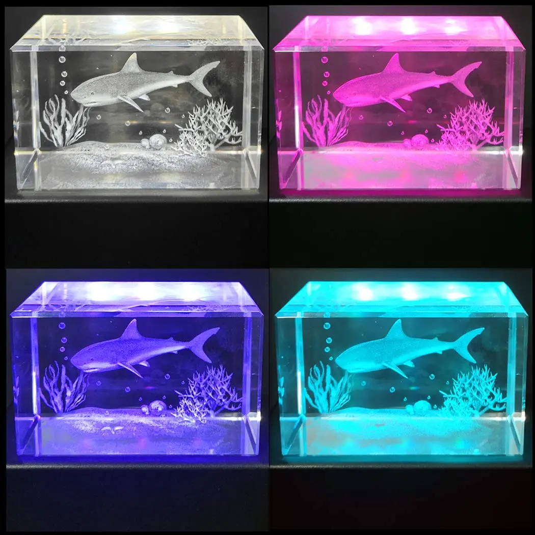 EUSTUMA LED Light Base Rectangle Display Stand Small Black | Color Changing Light for 3D Crystal Art - view 5
