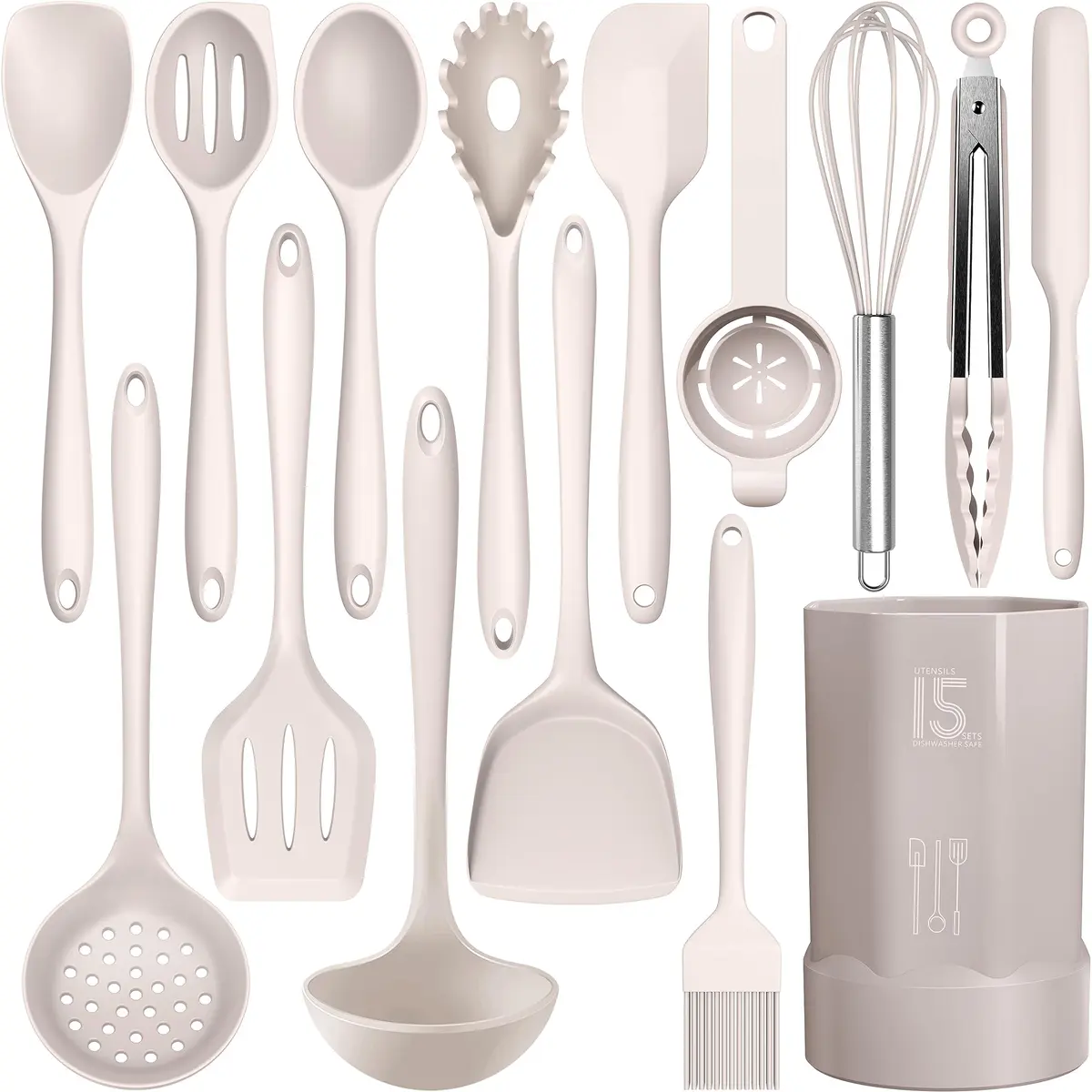 AOTHOD Silicone Cooking Utensils Set - Heat Resistant Kitchen Gadgets, BPA Free, Dishwasher Safe | 446°F - main product image