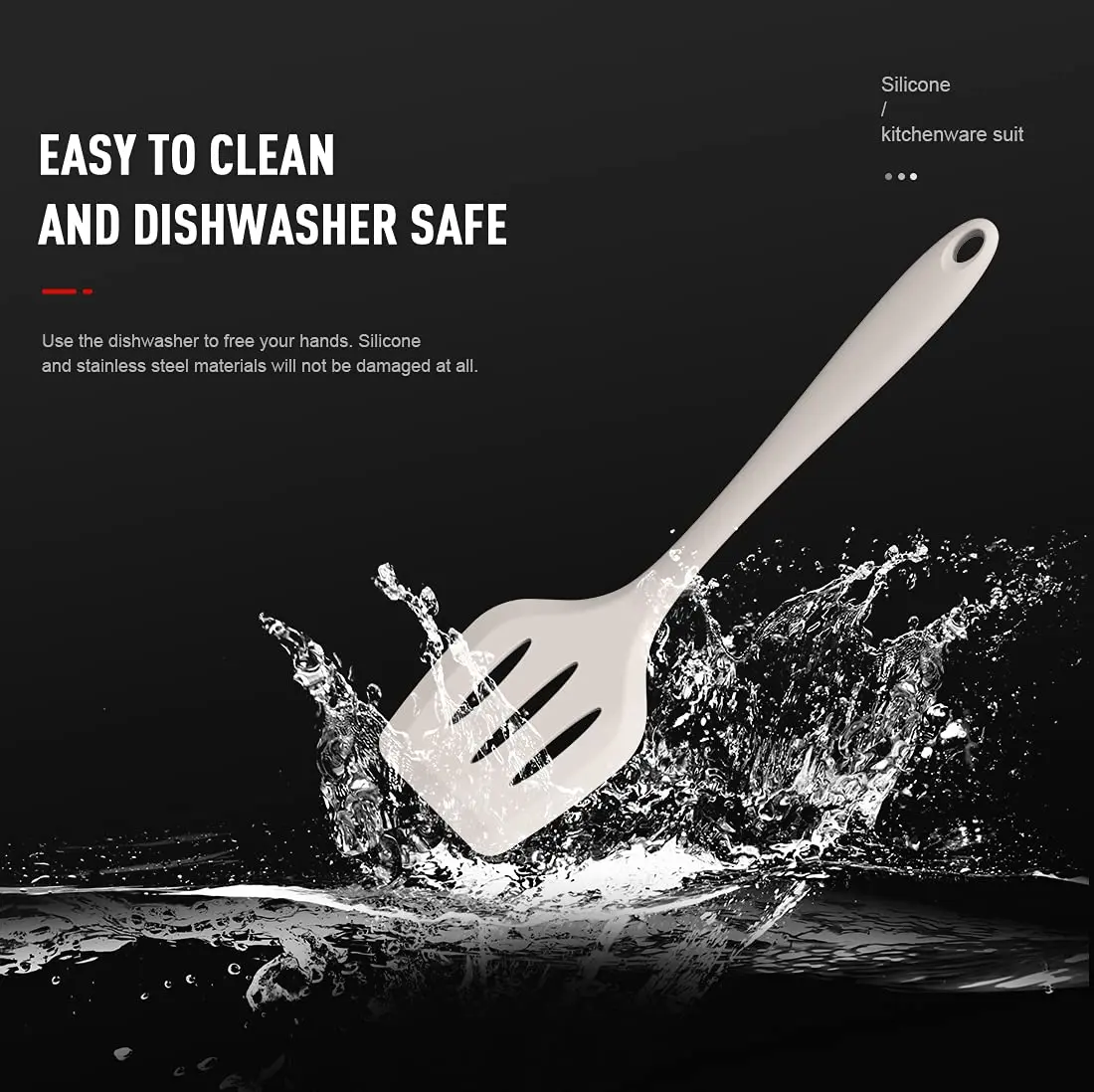 AOTHOD Silicone Cooking Utensils Set - Heat Resistant Kitchen Gadgets, BPA Free, Dishwasher Safe | 446°F - view 3