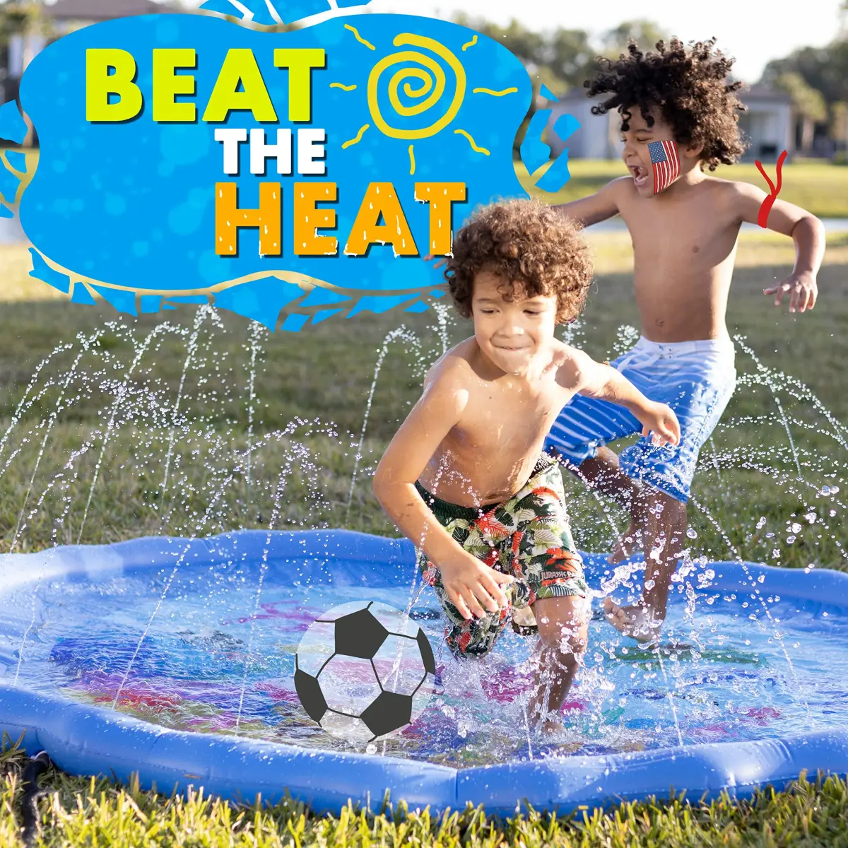 SplashEZ Solar System Splash Pad Sprinkler 60-inch (152 cm) | Educational Outdoor Water Play Mat - view 4
