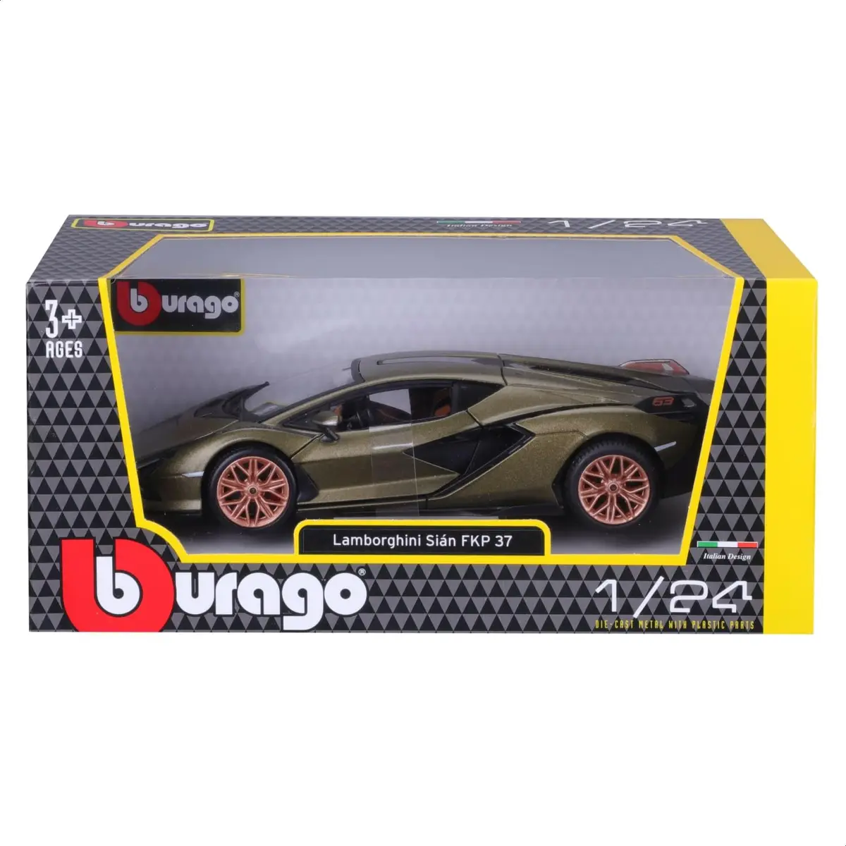 Bburago 1:24 Lamborghini Sián FKP 37 Die-Cast Model Car - Green | Detailed Collector's Item - view 9